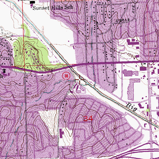 Topographic Map of Frederick Street Drain, NE