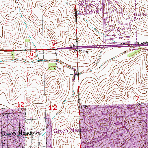 Topographic Map of Champions Creek, NE