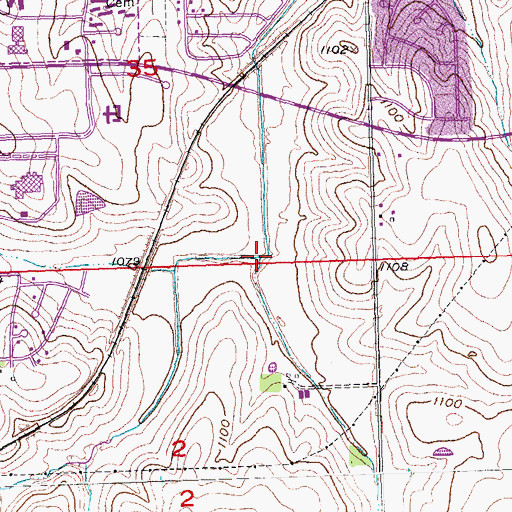 Topographic Map of East Midland Creek, NE