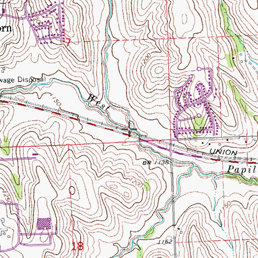Topographic Map of Indian Creek, NE
