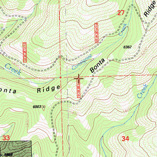 Topographic Map of Bonta Ridge, CA