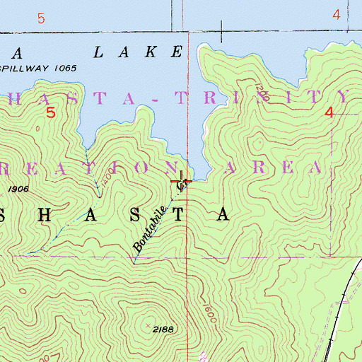 Topographic Map of Bontabile Creek, CA