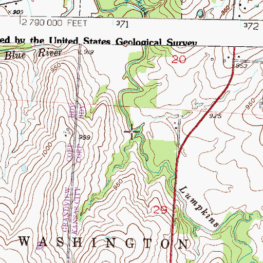 Topographic Map of Larga Vista Fork, MO