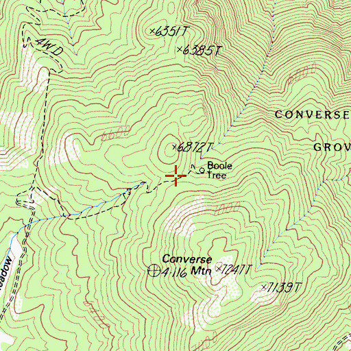 Topographic Map of Boole Tree, CA