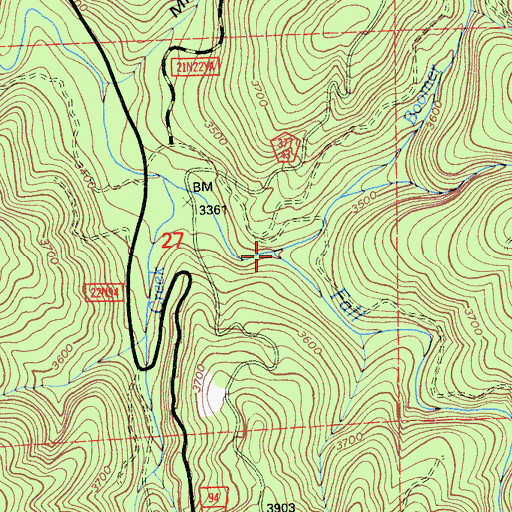 Topographic Map of Boomer Creek, CA