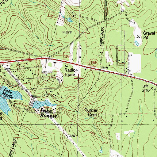 Topographic Map of Crystal Lakes Country Estates, TX