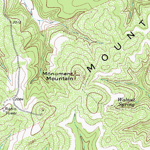Topographic Map of Blue Mountains, TX