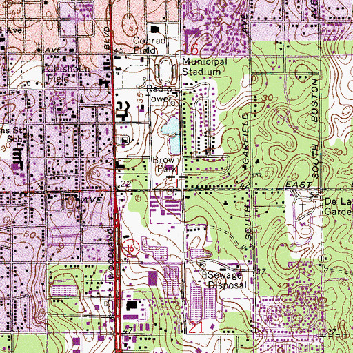 Topographic Map of Earl Brown Park, FL