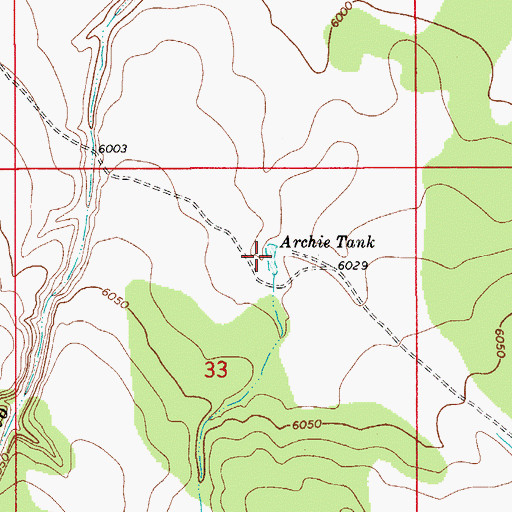 Topographic Map of Archie Tank, AZ