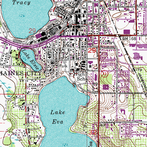 Topographic Map of Lake Eva Park, FL