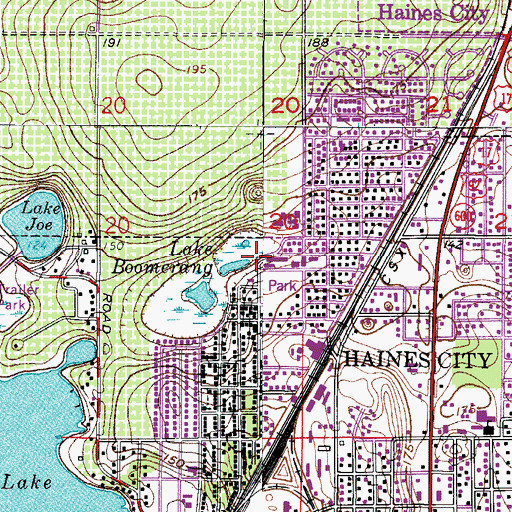Topographic Map of Boomerang Park, FL