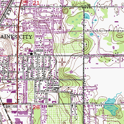 Topographic Map of Larry Parrish Baseball Complex, FL
