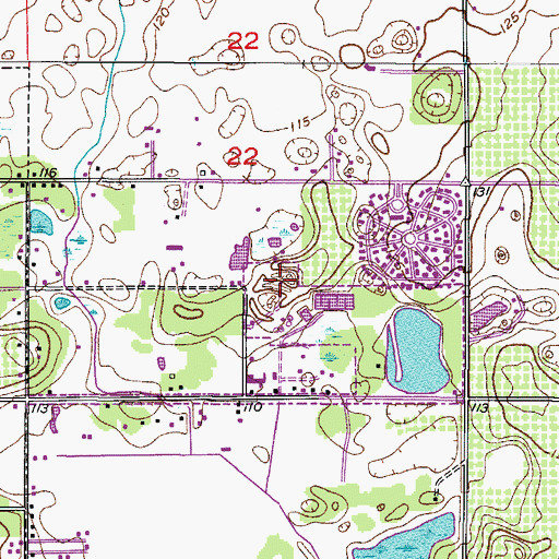 Topographic Map of East Park Softball Complex, FL