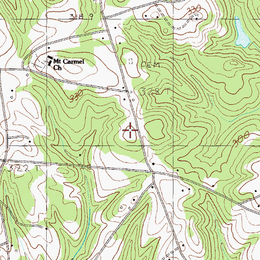 Topographic Map of Dacusville Church of God, SC