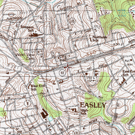 Topographic Map of Center Point Church, SC