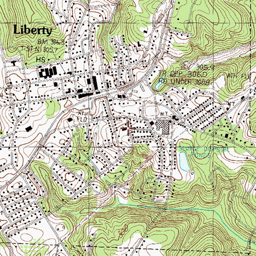 Topographic Map of Liberty Church of God, SC