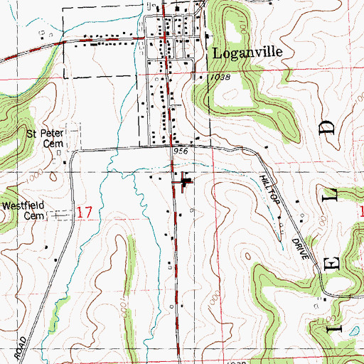 Topographic Map of Loganville Elementary School, WI