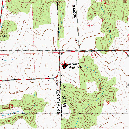 Topographic Map of Weston Middle School, WI