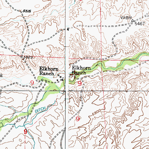 Topographic Map of Black Canyon Creek, WY