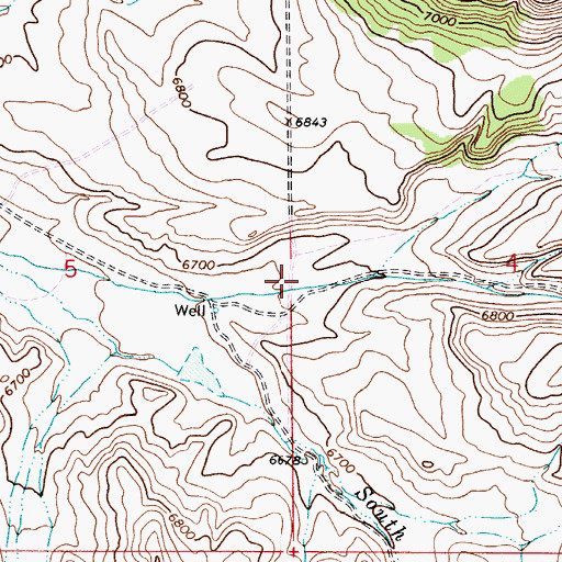 Topographic Map of Fowkes Canyon, WY
