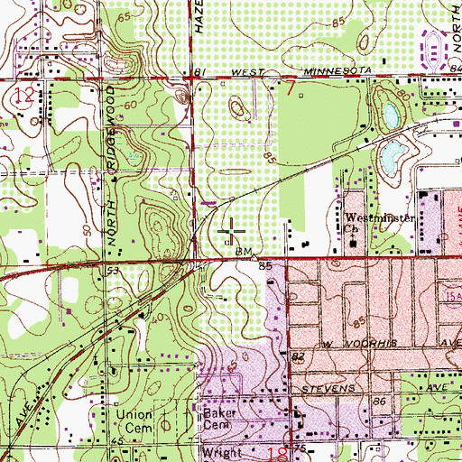 Topographic Map of Life Point Community Church, FL