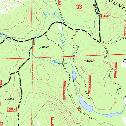 Topographic Map of Bootsole Creek, CA
