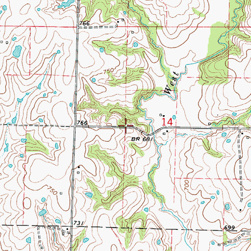 Topographic Map of Sandy Hill School (historical), MO