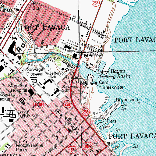 Topographic Map of Ranger Cemetery, TX