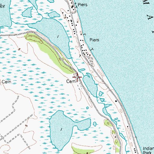 Topographic Map of Old Town Cemetery, TX