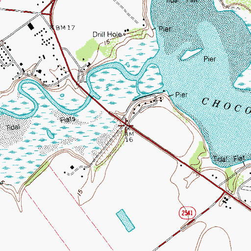 Topographic Map of Little Marys Grave, TX