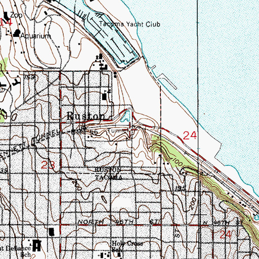 Topographic Map of Asarco Smelter Tunnel, WA