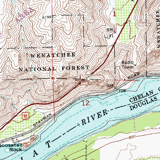 Topographic Map of Knapps Hill Tunnel, WA