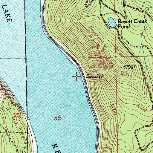 Topographic Map of Lake Keechelus Snowshed Tunnel, WA