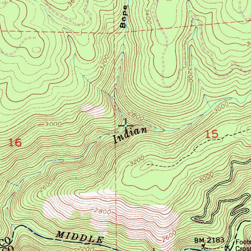 Topographic Map of Bope Ravine, CA