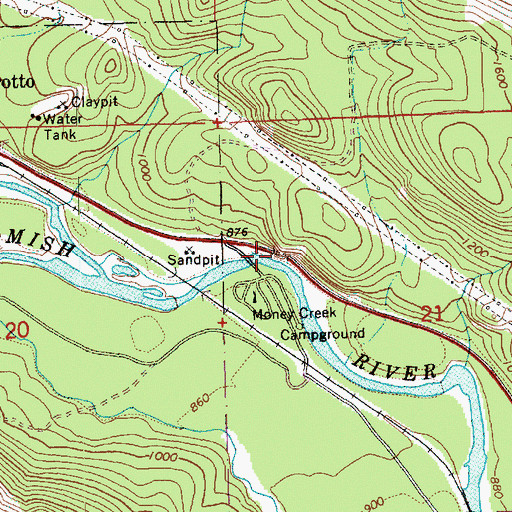 Topographic Map of Tunnel on US 2, WA