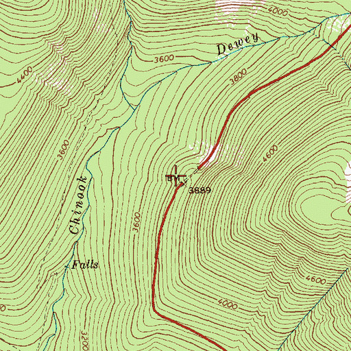 Topographic Map of Tunnel on WA 123, WA