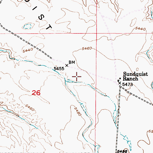 Topographic Map of Sundquist Flats, WY