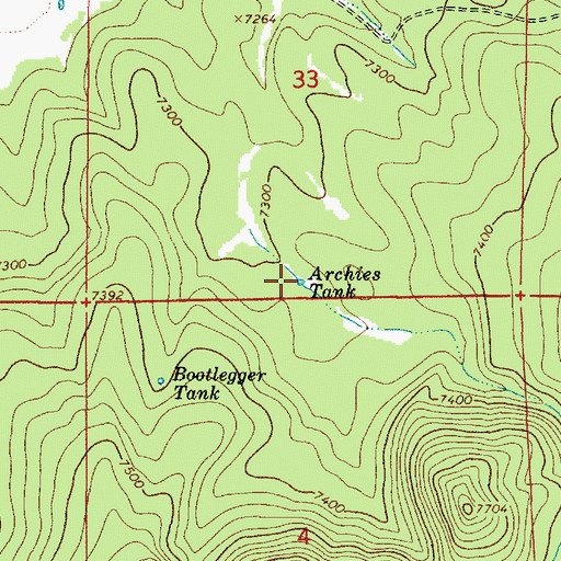 Topographic Map of Archies Tank, AZ