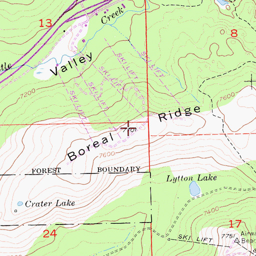 Topographic Map of Boreal Ridge, CA