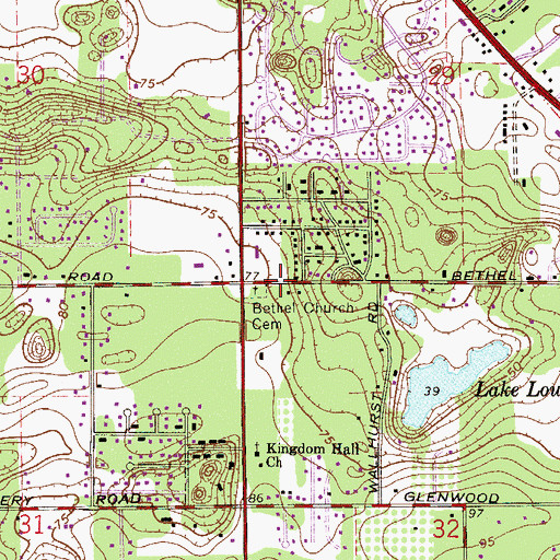 Topographic Map of Bethel Church Cemetery, FL