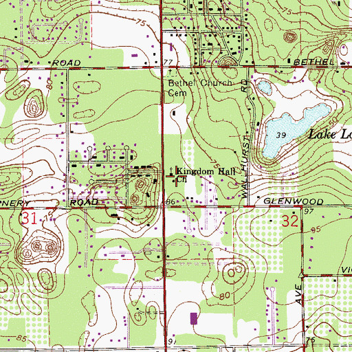 Topographic Map of Ministry Center, FL