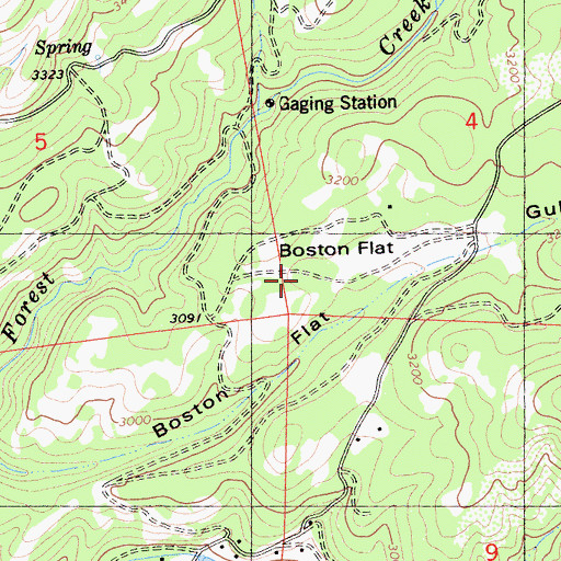 Topographic Map of Boston Flat, CA