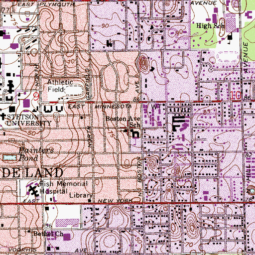 Topographic Map of Calvary Baptist Church, FL
