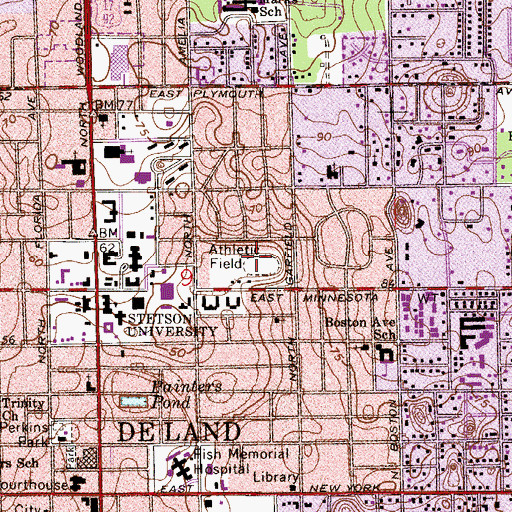 Topographic Map of Stetson Soccer Complex, FL