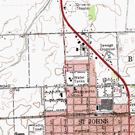Topographic Map of Gateway North Elementary School, MI