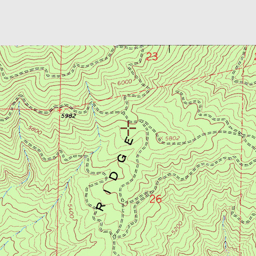Topographic Map of Boswell Ridge, CA