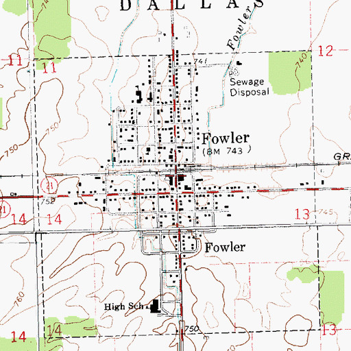 Topographic Map of Fowler Station (historical), MI