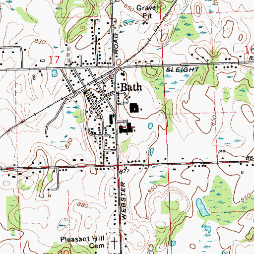 Topographic Map of Bath Elementary School, MI