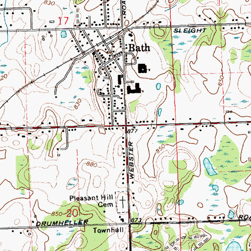 Topographic Map of Psalm Ninety-One Church, MI