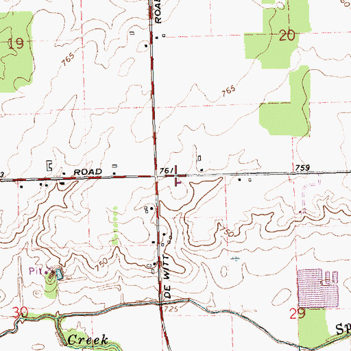 Topographic Map of Pilgrim United Methodist Church, MI